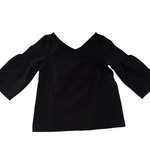 Ann Taylor Black V-Neck Blouse Size Small